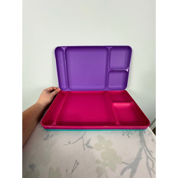 Set of 4 Vintage Tupperware Divided Dining Trays - Picture 1 of 11